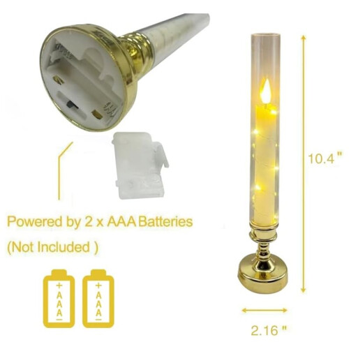 Flameless LED Taper Candles with Remote Timer, Embedded Star String Lights for Home Decor 1