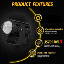 4X Motorcycle High Power Lens Spotlight 6000K LED Dual Color External Spotlights 8-80V Headlights with  B