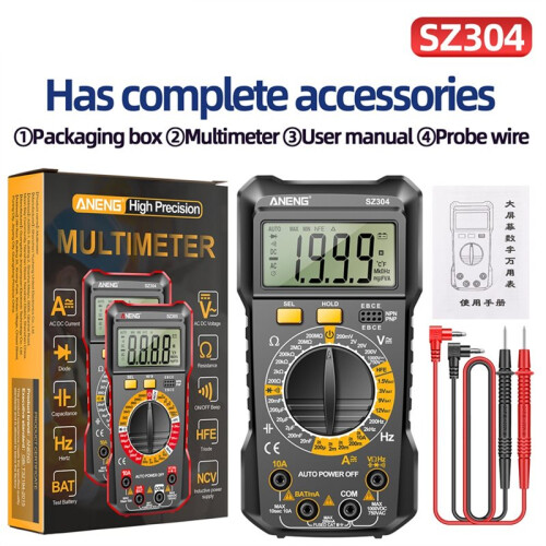 ANENG SZ304 Multifunction Digital Multimete True RMS Handheld High Precision Tester NCV AC/ Votage Current Resistance Ohm Tool 2
