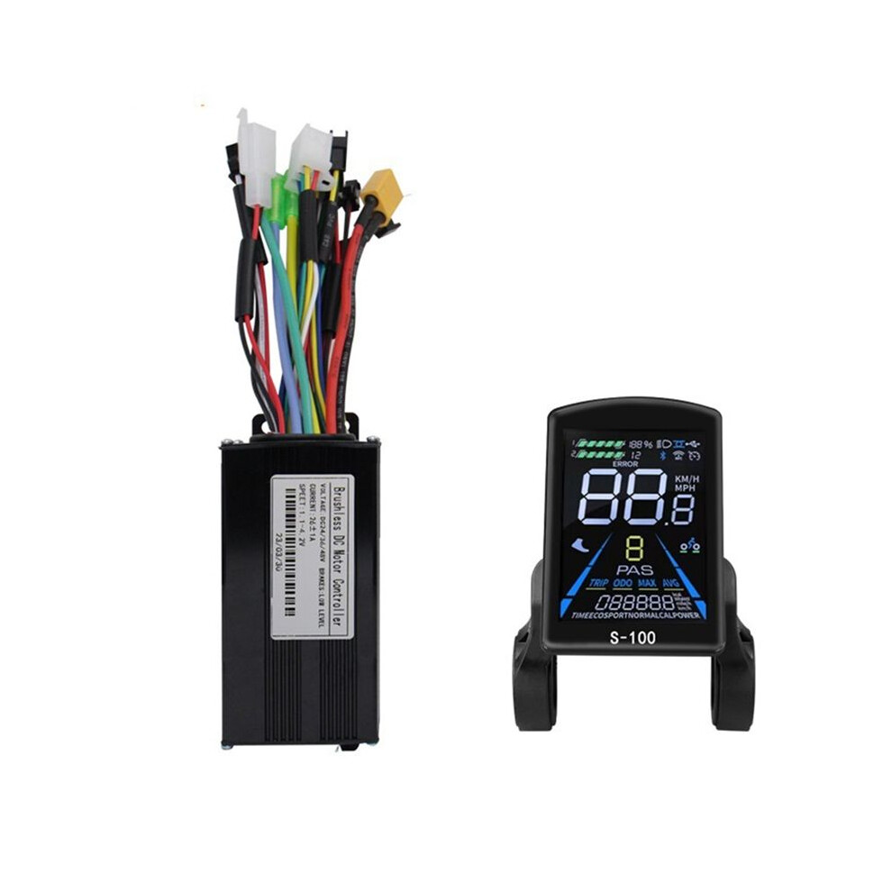 Mountain Bike Lithium-Ion Power Conversion Parts S-100 Color Lcd Meter With Tri-Mode 26A Controller Set 6031050424977