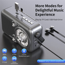 Tragbares Radio mit Vollband-AM/FM/SW-Radio, TF-Karten-/USB-Stick-Wiedergabe, Musikplayer, 5.3-Lautsprecher für Den Außenbereich