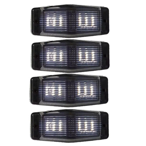 8pcs Smoked White Front Grill Light LED  Lamp for     Truck Lorry Double Burner Indicator Light 1