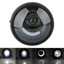 2X Motocicleta Cafe Racer Bobber 6,5 Polegadas LED Espiral Branco Suporte de Montagem Lateral