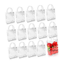 Bolsas de regalo transparentes y reutilizables de PVC, 40 piezas, Ancho 20 cm x Alto 20 cm x Profundidad 8 cm