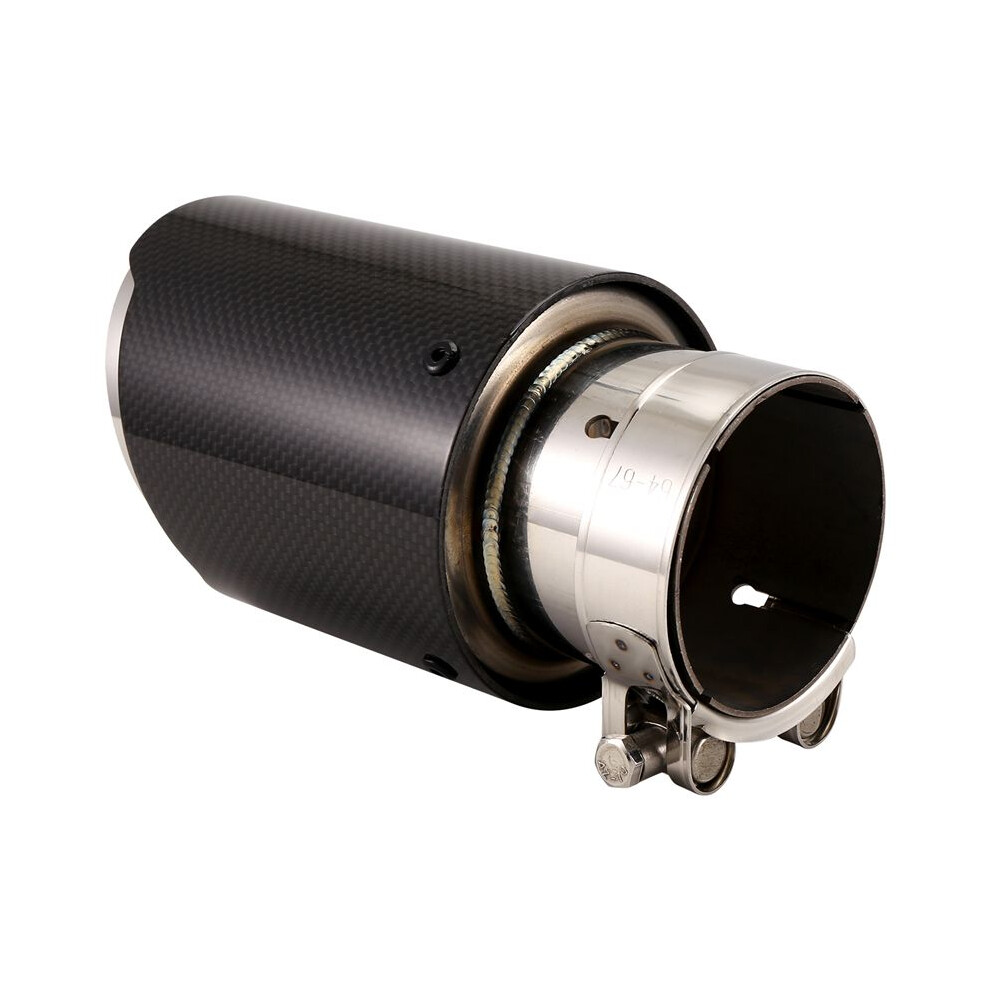 Car Bright Carbon Fiber Exhaust Tip 63-89Mm Universal Car Exhaust Pipe Modification Tail Throat Clip- Tail Pipe 6031515075157