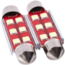 8x Super Bright Canbus Error Free 6-Smd 3030 Chipset 41Mm 211-2 212-2 569 578 Xenon White Led Bulbs