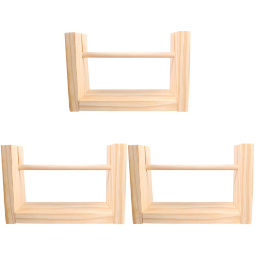 3Pièces Support Laine Bois Outil Crochet 1