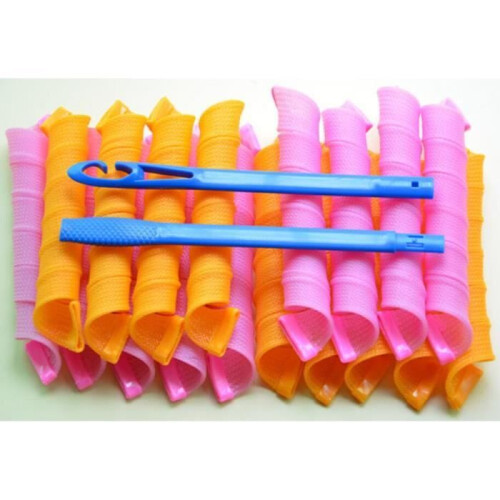 18 pezzi bigodini manuali per capelli - bigodini magici in plastica - arancioni - donna
