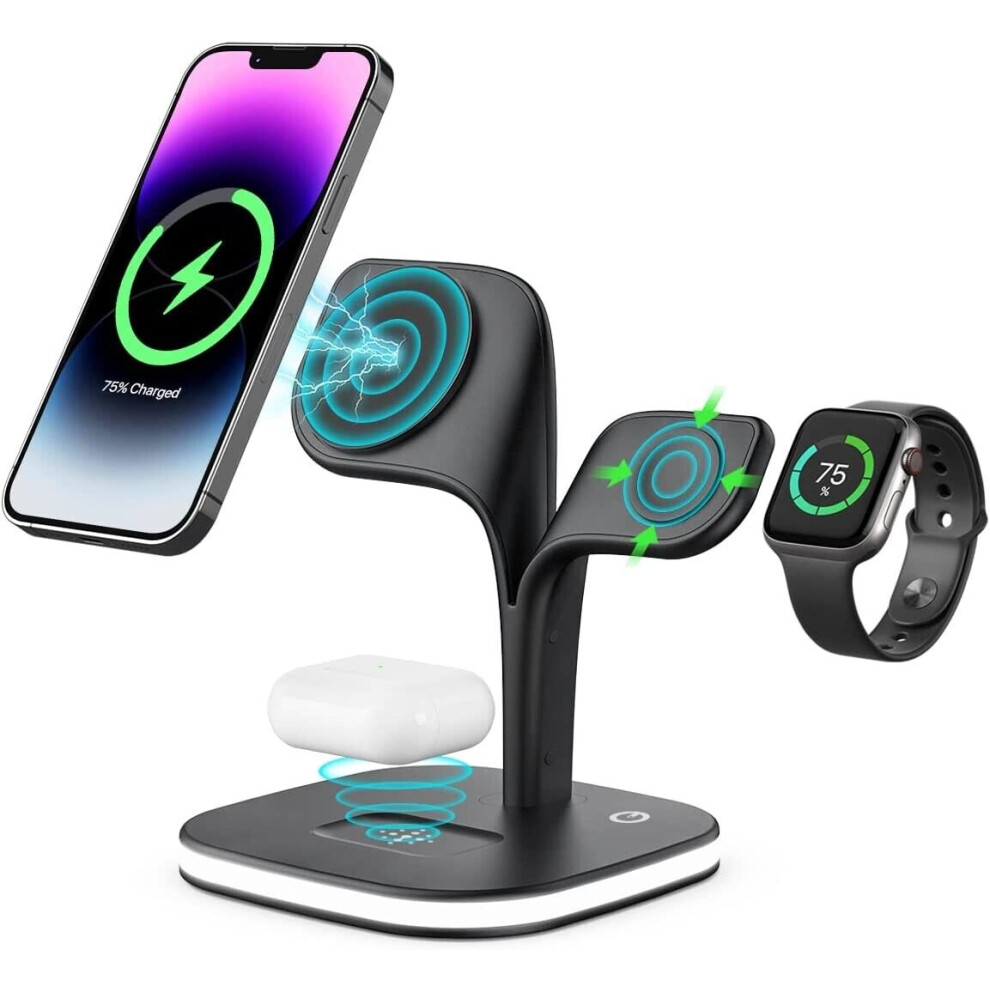 Cbase247 Wireless Charging Station For Airpods Apple Watch Iphone 5In1 Dock Charger Stand 7422632571544