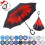 Ombrello invertito - Grande - Automatico - Anti UV - Antivento - Nero/Rosso 1