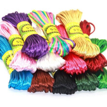 12 cordones de satén de seda/cola de rata de 2,5 mm para collares, pulseras, cuentas, joyas y accesorios, 10 metros