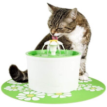 Fonte de água com filtro para gatos, 1,6L, tigela para beber, verde