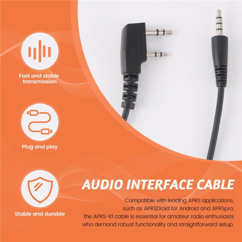 Câble D'Interface Audio APRS-K1 pour //Wouxun/TYT Quansheng Android (APRSDroid)-IOS (APRSpro)