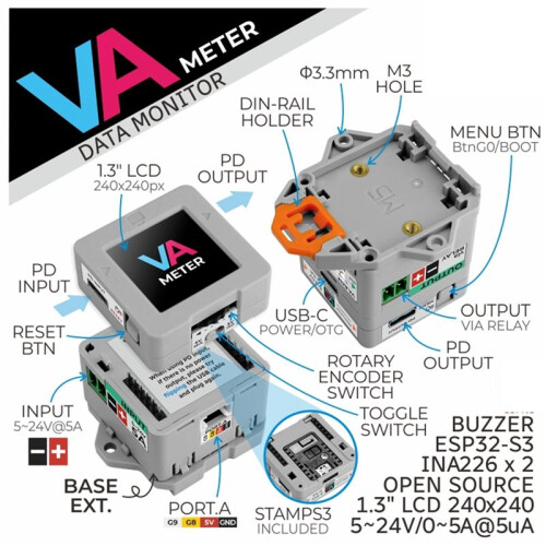 VA Meter Programmable High Accuracy Power Meter Voltage and Current Measurement Module for  Power Analysis 2