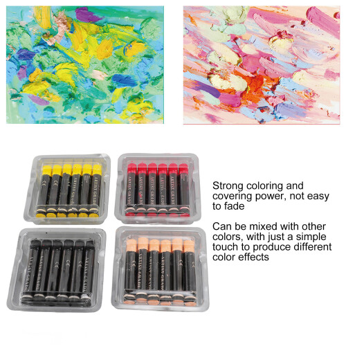 Set di pastelli a olio da 24 pezzi: Nero, Rosso, Giallo, Colore pelle 2