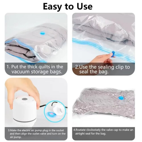Electric Air Pump for Vacuum Bags - Labor-Saving Compression Tool Compatible for EU Plug for Clothes Storage 1