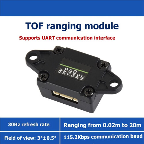 TOF MINIF Range Sensor 100K Lux Based  D-TOF Single-Point Sensor Supports UART Communication Interface 1