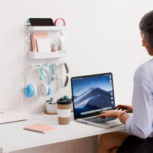 Bedside Shelf for Dorm Bed,Rv,Small Room and Nightstand,Wall Mounted Floating Shelves and Bedside Wall Organizer White