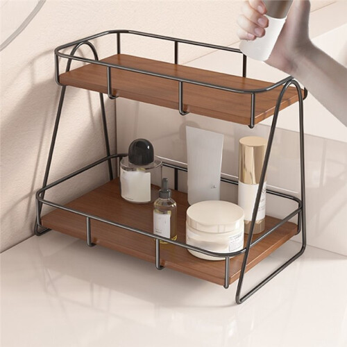 Bathroom Counter Organizer 2 Tier Cup Riser Stand Display Shelf Desktop Storage Rack for Perfumes Countertop Dorm 1