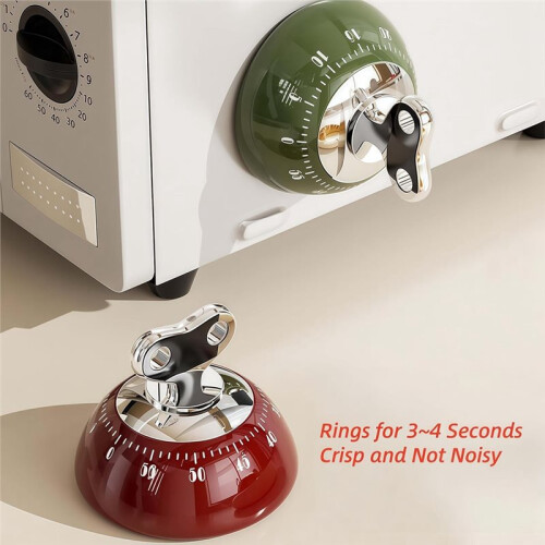Magnetic Kitchen Timer 60 Minute Countdown with Loud Alarm, Mechanical Cooking Timer for Baking, Study, Gym Workouts 1