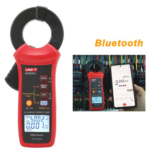 UNIT UT251C+Current Leakage Clamp Meter Pliers Ammeter Digital Professional AC Current Leak Tester 1
