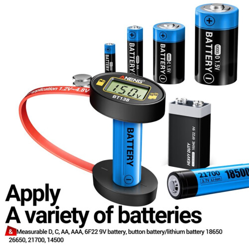 ANENG BT138 Battery Tester Portable C D AA AAA Button Cell Lithium Test Display Battery Tester Power Bank Detector Tool 2