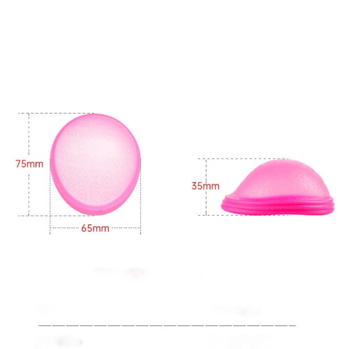 Weibliche Silikon-Kollapsbare Menstruationscup und Disc-Set, Rosa, 25 ml 2