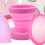 Weibliche Silikon-Kollapsbare Menstruationscup und Disc-Set, Rosa, 25 ml 7