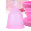 Weibliche Silikon-Kollapsbare Menstruationscup und Disc-Set, Rosa, 25 ml 6