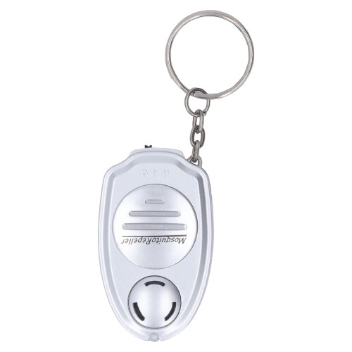 Mini Silver Ultrasonic Mosquito Repeller, Noise-Free, Keyring Version
