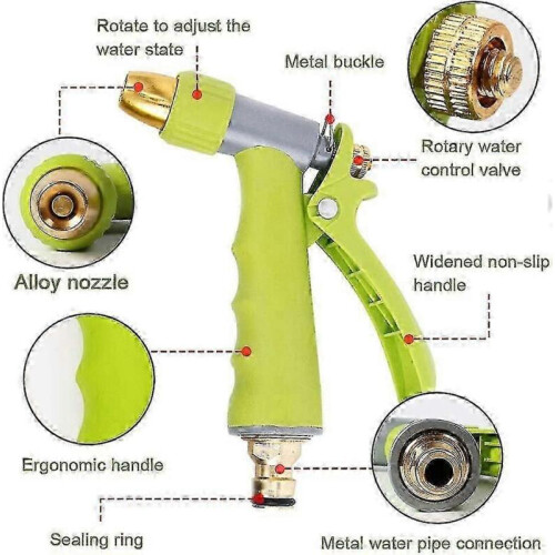 Aluminiumkopprad vattenpistol biltvätt högtryckssprutpistol set 2