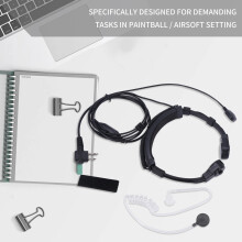 Micrófono De Garganta Miniphone Auriculares De Tubo Acústico Secreto Auriculares para Radio Bidireccional