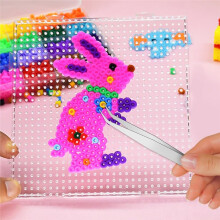 48 Pcs Fuse Beads Boards, 5 mm Clear Acrylic Pegboards with 2 Tweezers 6 Different Shapes for Crafts, DIY, Gifts