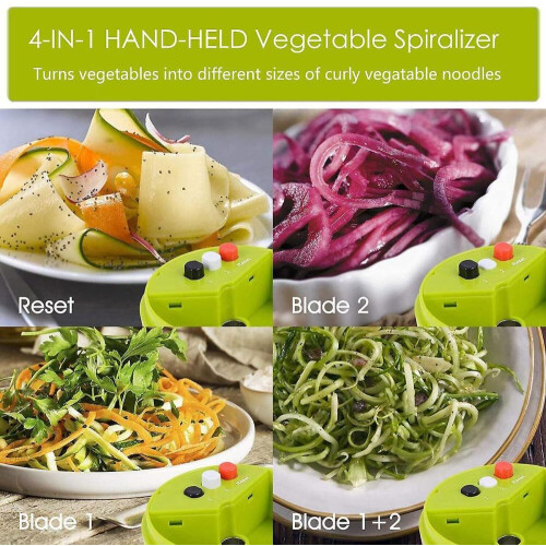 Κόφτης λαχανικών 4 σε 1 Spiralizer, Χειρός σπιραλιστής λαχανικών, Σπιράλ κόφτης 1