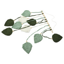 3Pcs Light Green Cotton Rope Macrame Leaf Wall Hanging Bohemian Decor