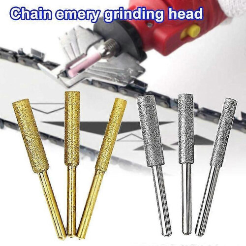 5 Pieces Diamond Coated Cylindrical Burr Chainsaws Sharpener Stone File Chainsaws Sharpening Carving Sharpening Tool 2