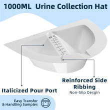 6 Sztuk Czapeczek do Zbierania Moczu do Toalety, 32oz/1000cc Pojemniki na Próbki Moczu dla Kobiet, dla Kobiet i Mężczyzn