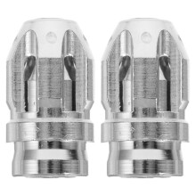 3Pairs Silver Aluminum Replacement Tire Valve Stem Caps for Car Bikes
