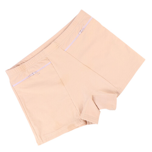 1Pièces Short Femme Beige Coton Extensible