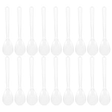 100Pièces Cuillères Pudding Glace Transparentes Jetables