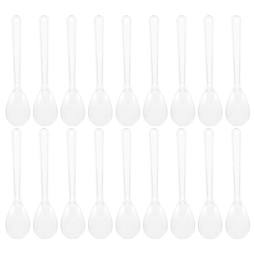 100Pièces Cuillères Pudding Glace Transparentes Jetables