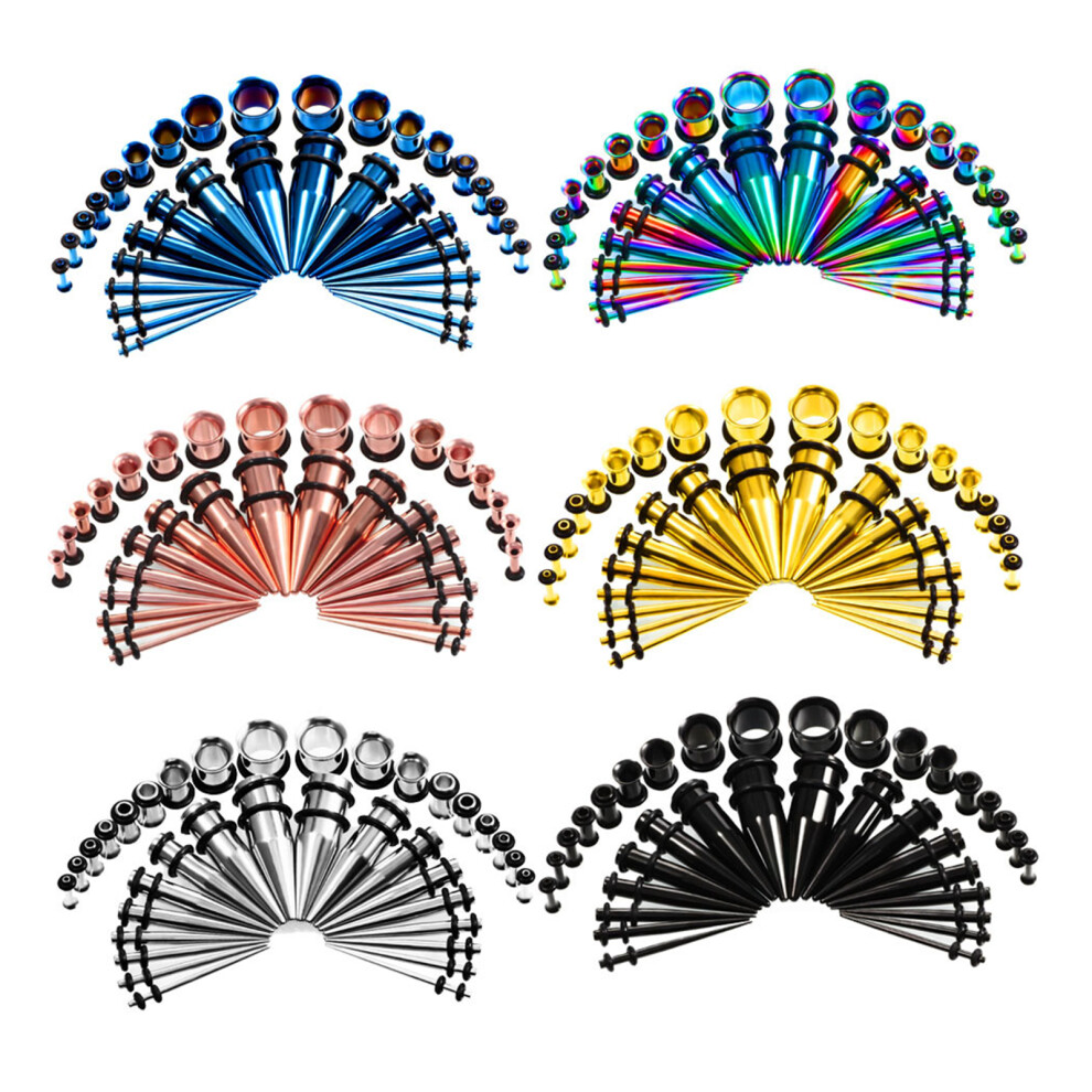 Multicolour Stainless Steel Ear Tapers 36pc