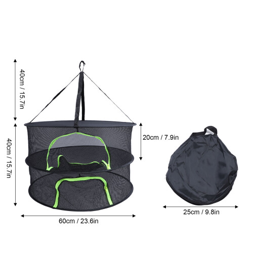 Rete con cerniera DryRack per erbe a due livelli verde fluorescente 1