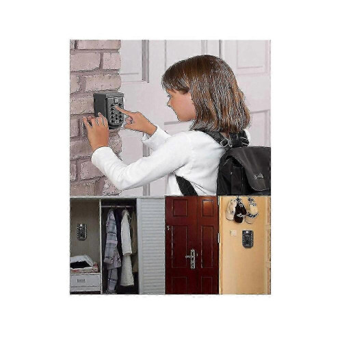 Key Lock Box For Outside Wall Mount, Key Storage Box, 10-digits Combination Lockbox Button Key Box-Good 2