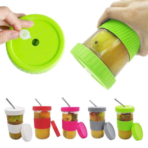 Ποτήρια Mason Jar 650ml με καπάκια Πλήρη σετ Ποτήρια πόσης Ποτήρια νερού Εξωτε 1