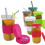 Ποτήρια Mason Jar 650ml με καπάκια Πλήρη σετ Ποτήρια πόσης Ποτήρια νερού Εξωτε 4