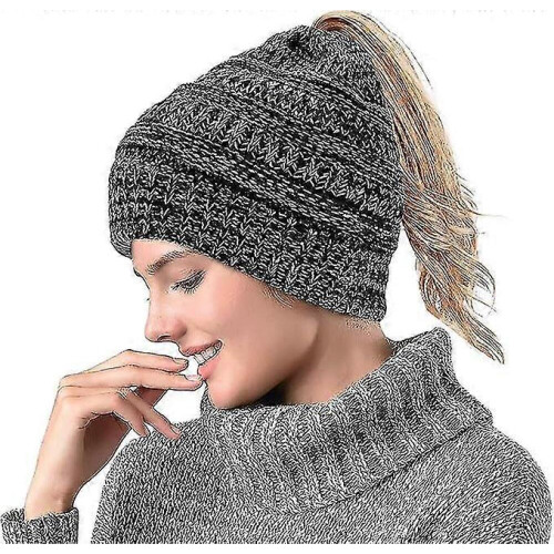 Dicke Strickmütze mit Stricklöchern, Frottee-Strickmütze, Wintermütze 1