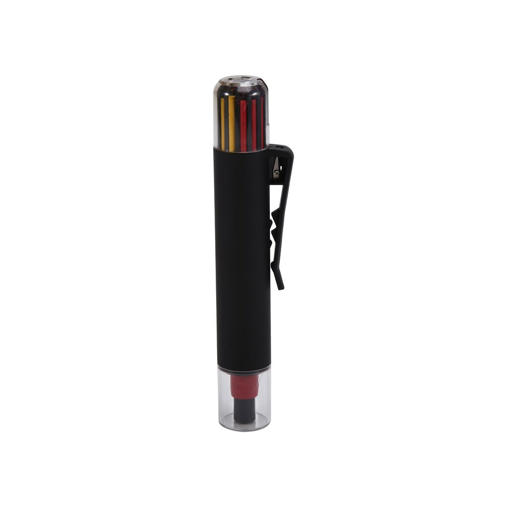 Solid Carpenter Pencil Woodworking Mechanical 3 Colors Refill Construction Marking Scriber Built-In Sharpener Black 6031329091671