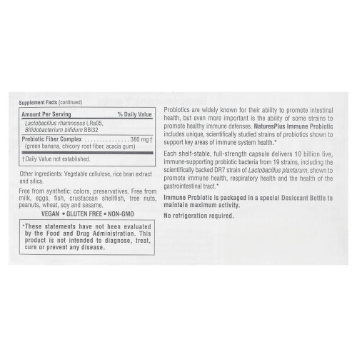 NaturesPlus, Immun Probiotik, 10 Billion CFU, 30 Capsuler 2