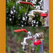 1pc Country Style Double Socket Garden Water Pipe Faucet Single Hole Mount Universal Thread Outdoor Faucet